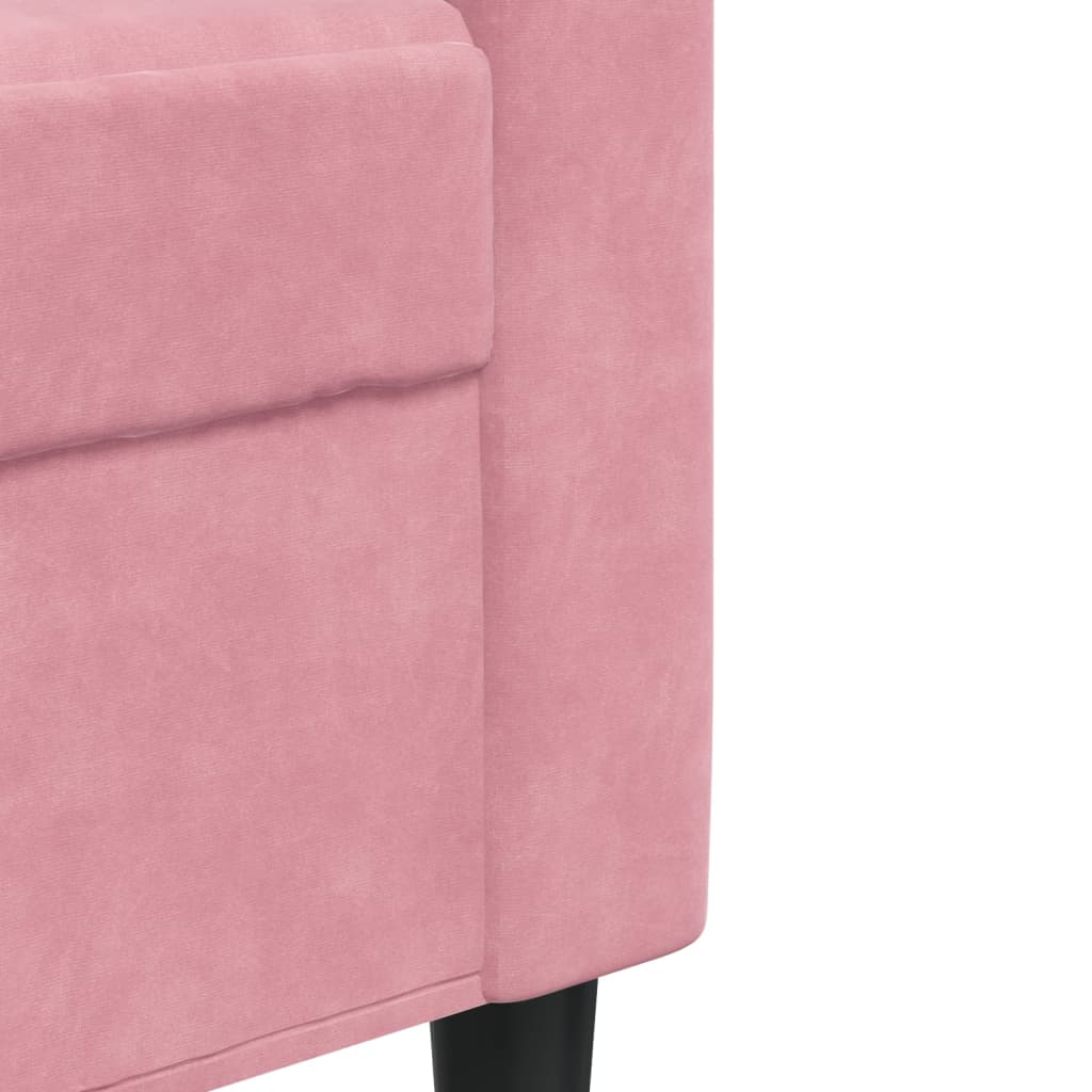 4-delige Loungeset met kussens fluweel roze