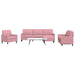 4-delige Loungeset met kussens fluweel roze