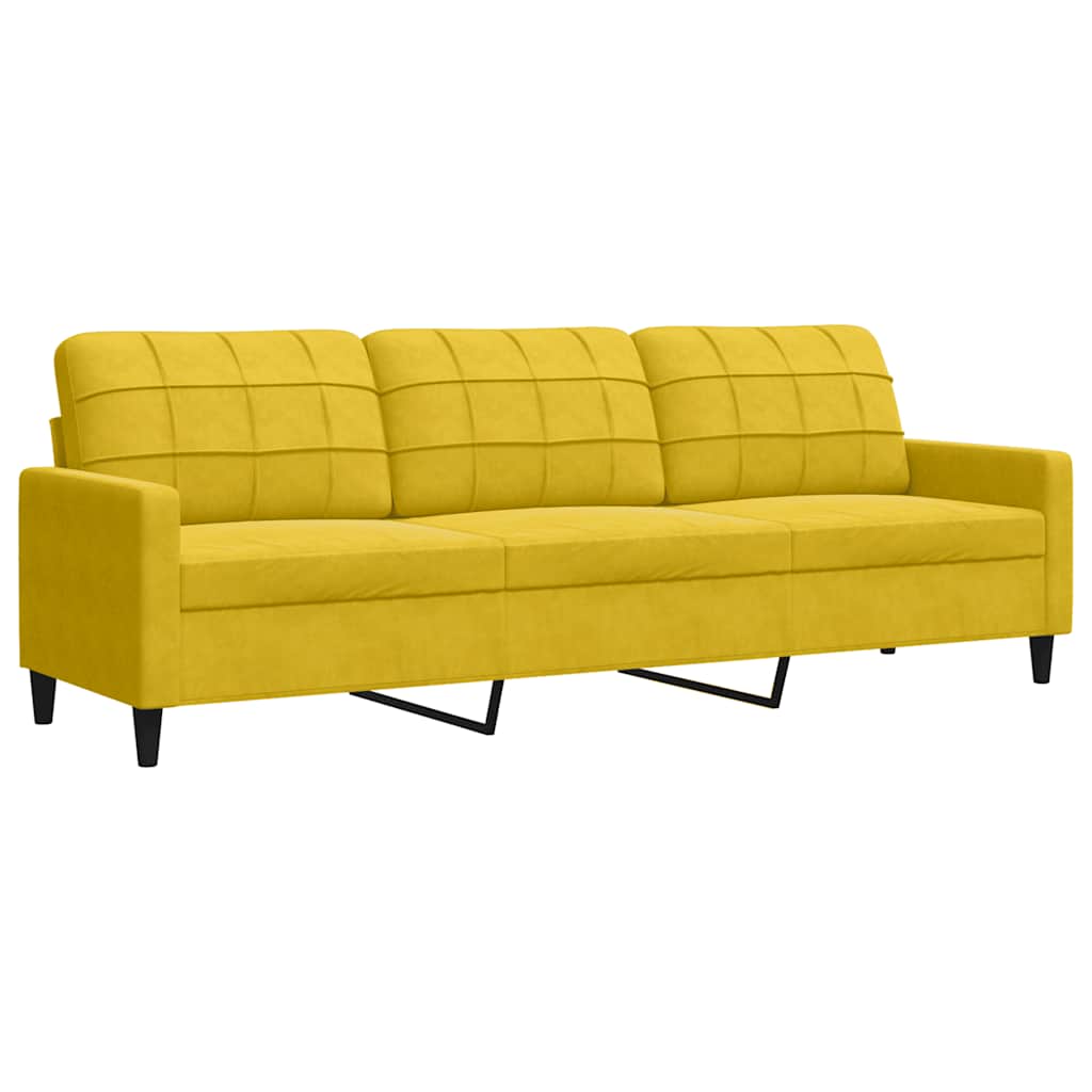 4-delige Loungeset met kussens fluweel geel