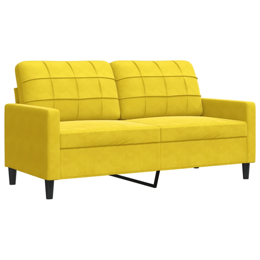4-delige Loungeset met kussens fluweel geel
