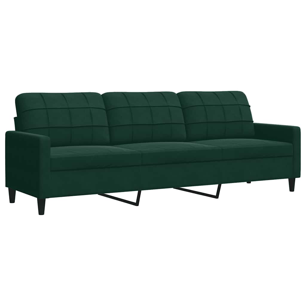 3-delige Loungeset met kussens en bolsters fluweel donkergroen