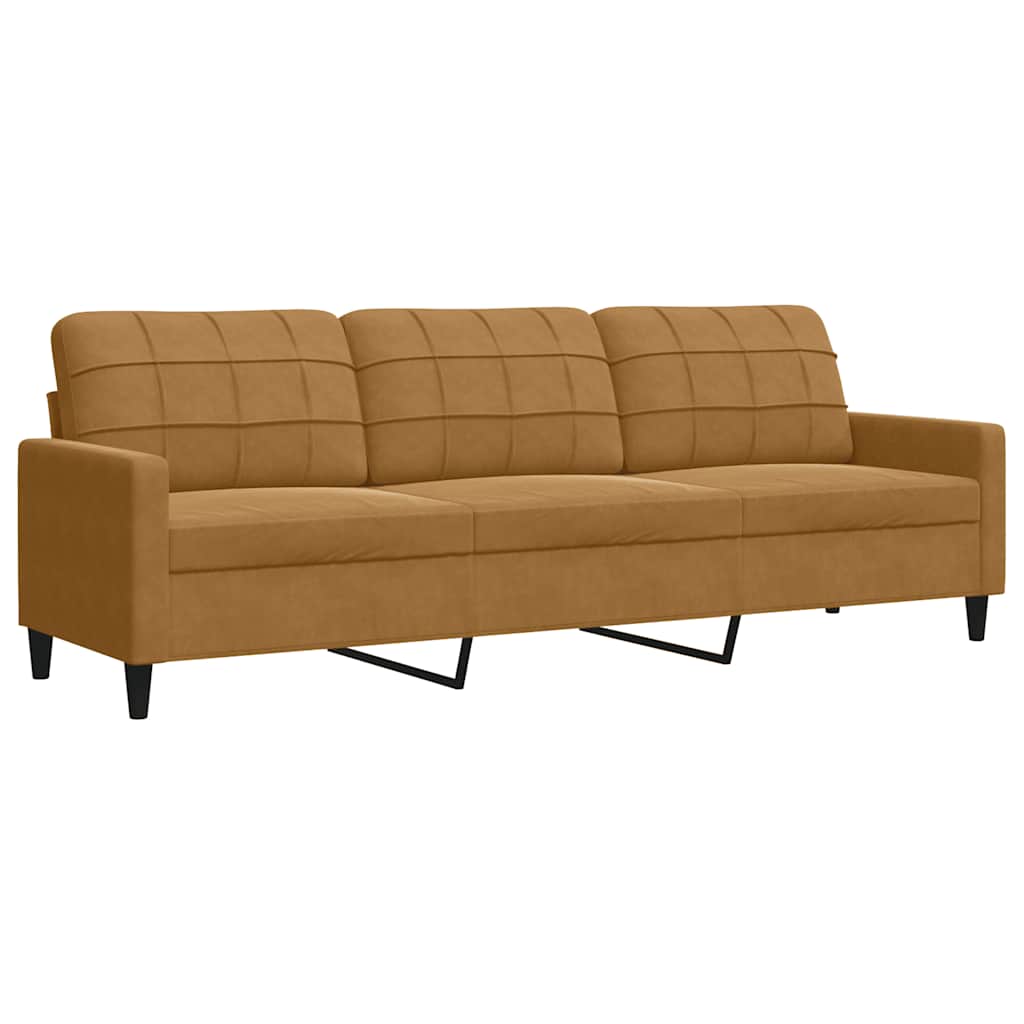 3-delige Loungeset met kussens en bolsters fluweel bruin