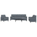 4-delige Loungeset met kussens en bolsters fluweel donkergrijs