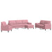 4-delige Loungeset met kussens en bolsters fluweel roze