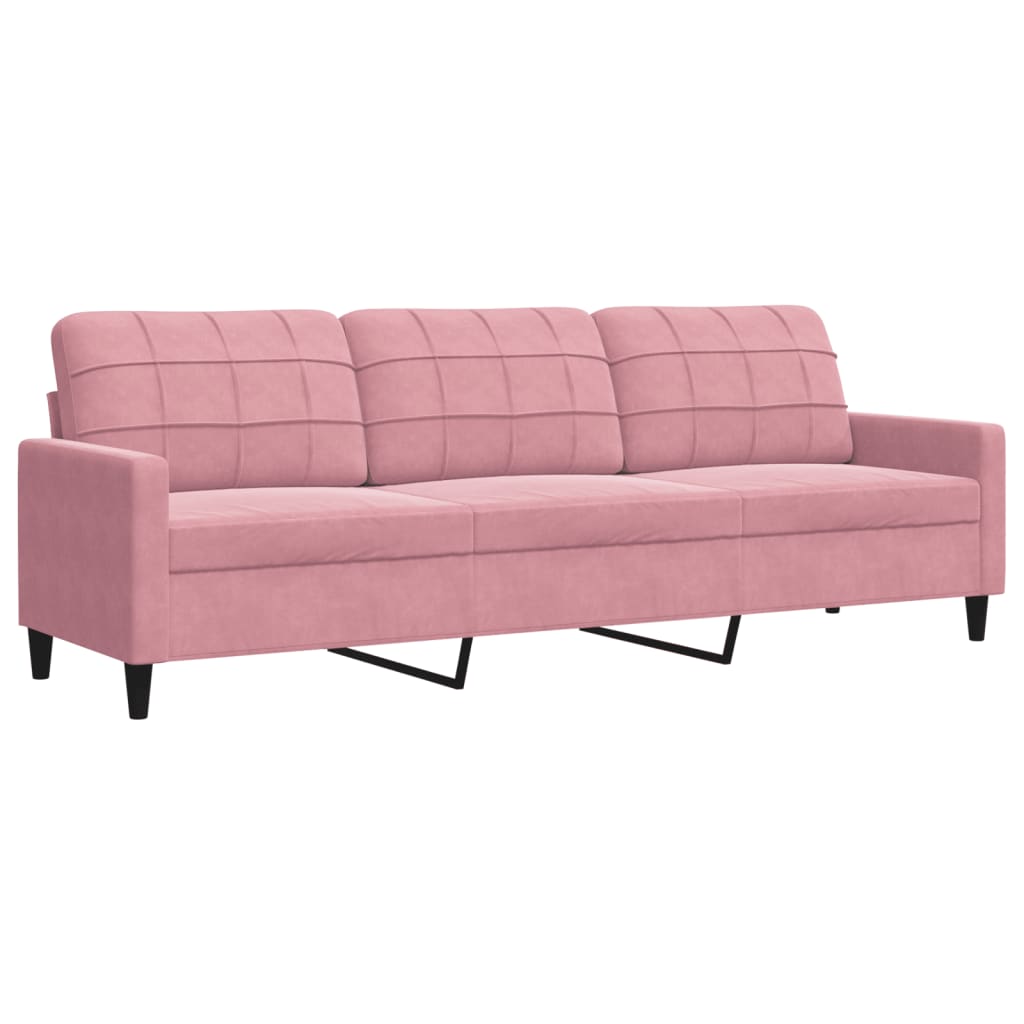 4-delige Loungeset met kussens en bolsters fluweel roze