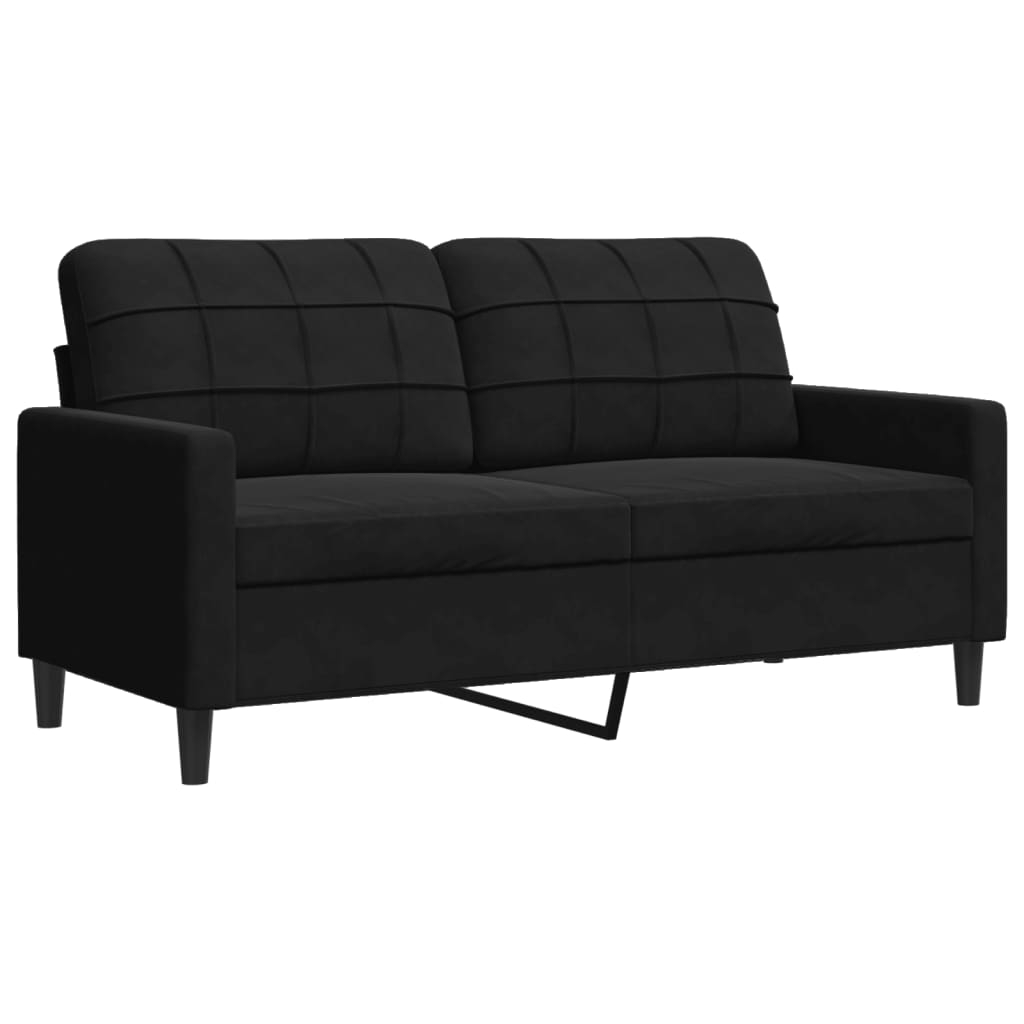 4-delige Loungeset met kussens en bolsters fluweel zwart