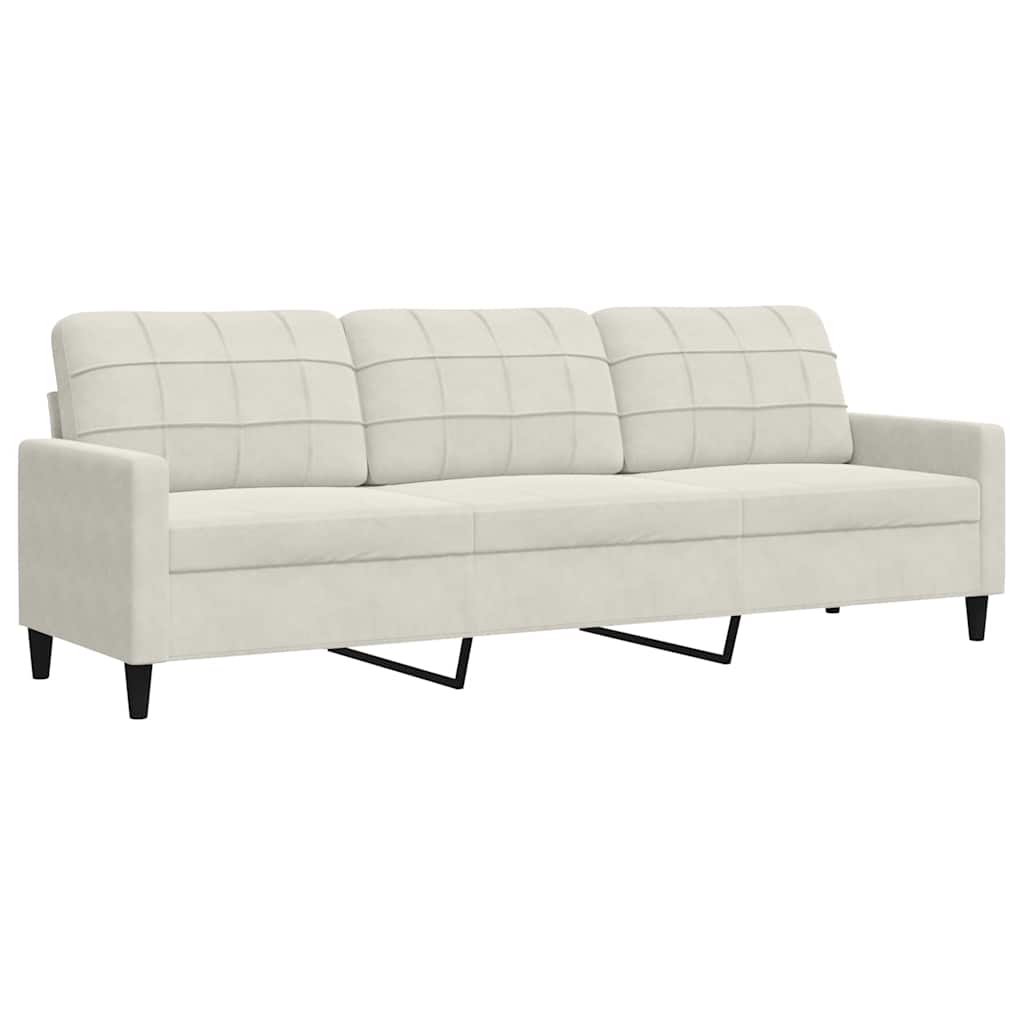 4-delige Loungeset met kussens en bolsters fluweel crèmekleurig