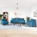 4-delige Loungeset met kussens en bolsters fluweel blauw