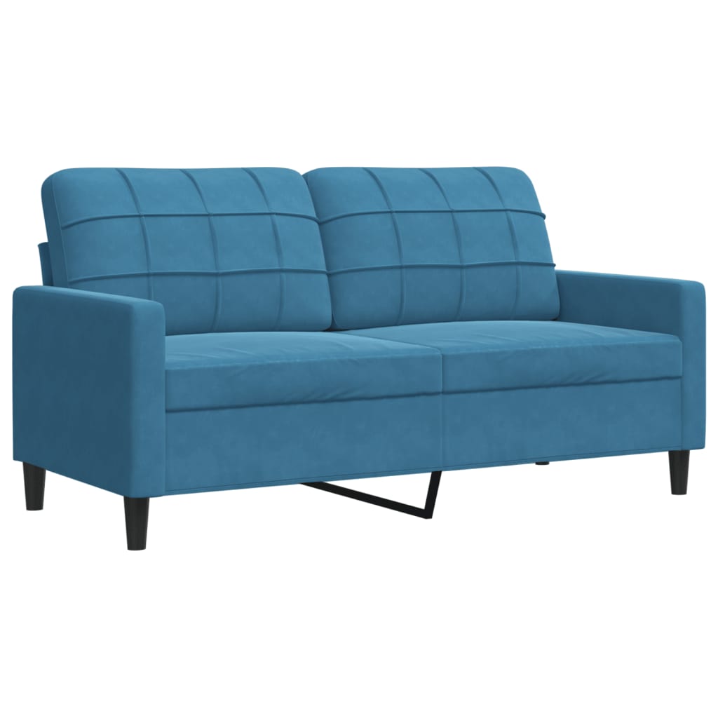 4-delige Loungeset met kussens en bolsters fluweel blauw