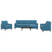 4-delige Loungeset met kussens en bolsters fluweel blauw