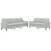 2-delige Loungeset met kussens fluweel lichtgrijs