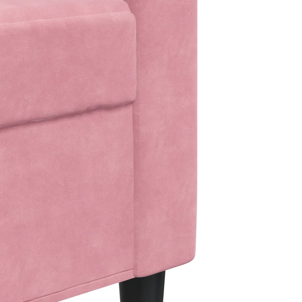 2-delige Loungeset met kussens fluweel roze