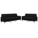 2-delige Loungeset met kussens fluweel zwart