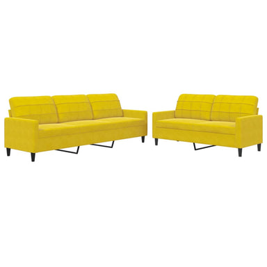 2-delige Loungeset met kussens fluweel geel