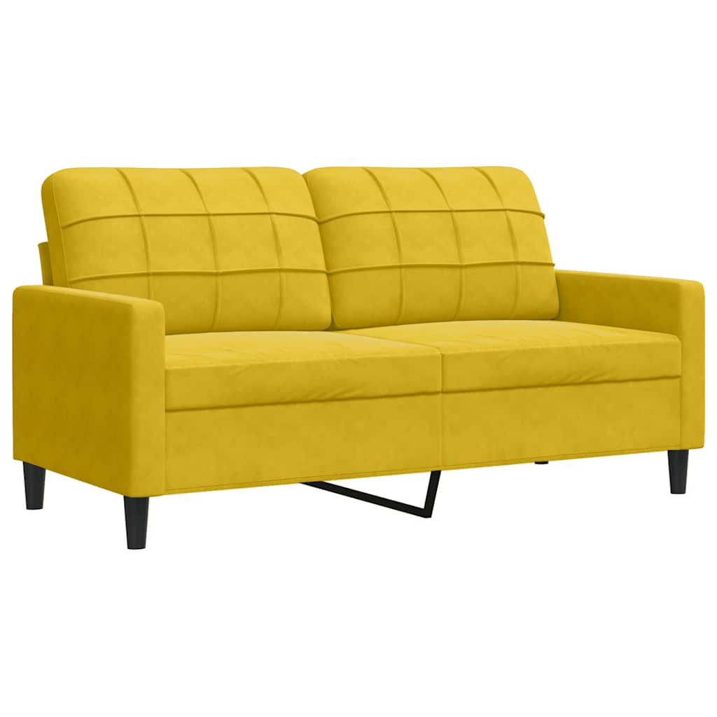 2-delige Loungeset met kussens fluweel geel