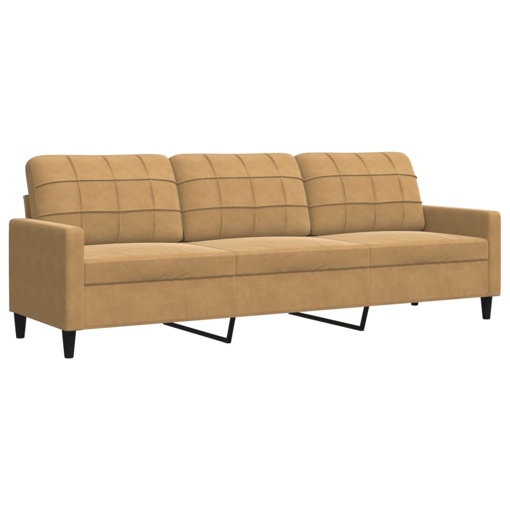 2-delige Loungeset met kussens fluweel bruin