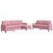 3-delige Loungeset met kussens fluweel roze