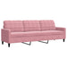 3-delige Loungeset met kussens fluweel roze