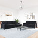 3-delige Loungeset met kussens fluweel zwart