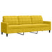 3-delige Loungeset met kussens fluweel geel