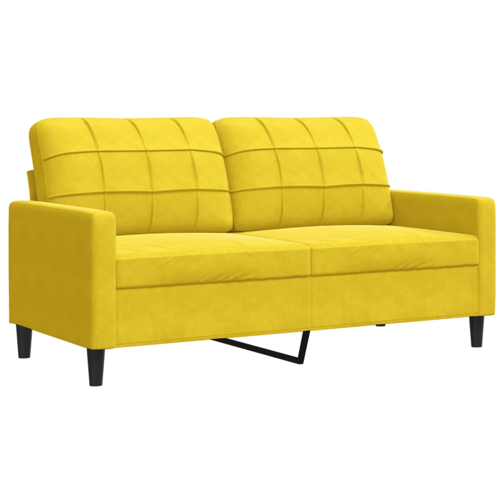 3-delige Loungeset met kussens fluweel geel