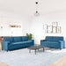 2-delige Loungeset met kussens en bolsters fluweel blauw