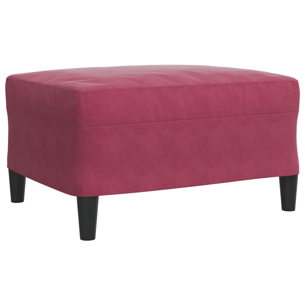 3-delige Loungeset met kussens en bolsters fluweel wijnrood