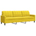 3-delige Loungeset met kussens en bolsters fluweel geel