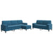 3-delige Loungeset met kussens en bolsters fluweel blauw
