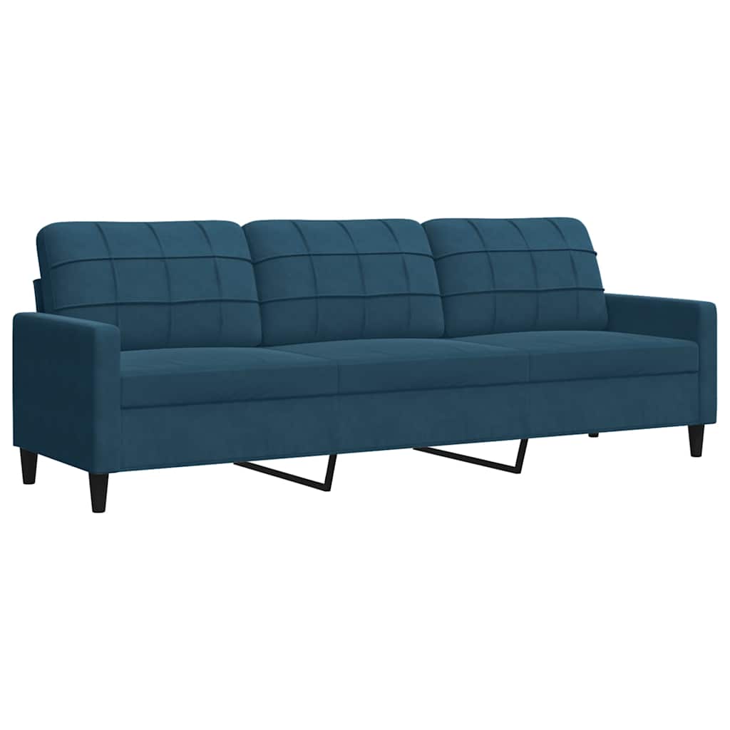 3-delige Loungeset met kussens en bolsters fluweel blauw