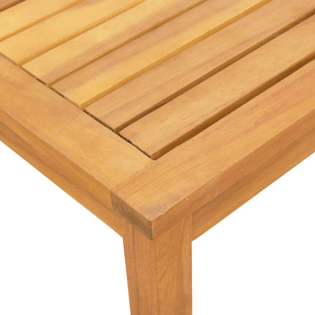 Ligbedden 2 st met tafel massief acaciahout en textileen crème