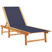 Ligbedden 2 st met tafel massief acaciahout en textileen blauw