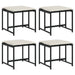Tuinkrukken met kussens 4 st poly rattan zwart