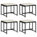 Tuinkrukken met kussens 4 st poly rattan zwart