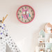 Wandklok Ø25,5 cm polystyreen en glas roze