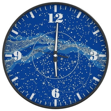 Wandklok met lichtgevende wijzerplaat en wijzers Ø30 cm blauw
