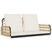 Schommelbank met kussens 105x58x38 cm poly rattan en staal