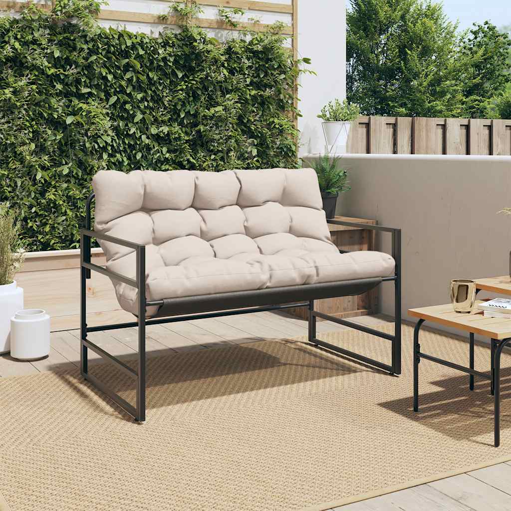 Tuinbank met kussen 113 m staal taupe