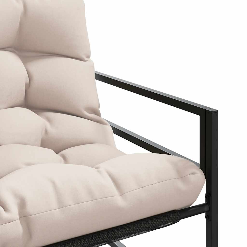 Tuinbank met kussen 113 m staal taupe