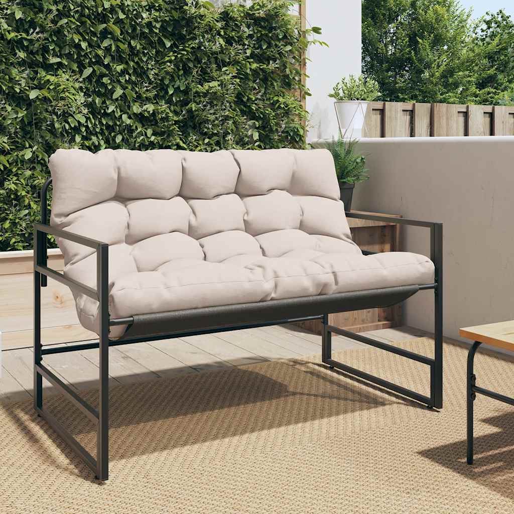 Tuinbank met kussen 113 m staal taupe