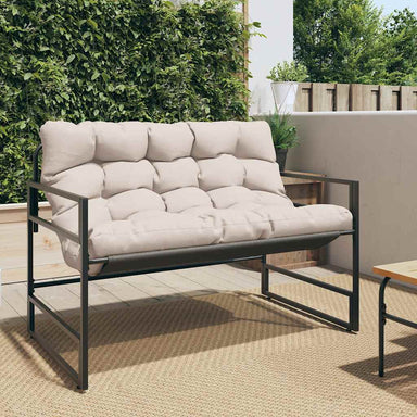 Tuinbank met kussen 113 m staal taupe