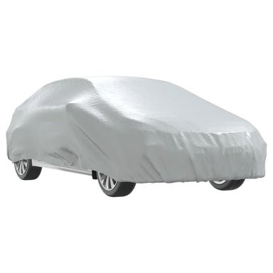 Autohoes voor sedan met gespriemen L volledig zilverkleurig