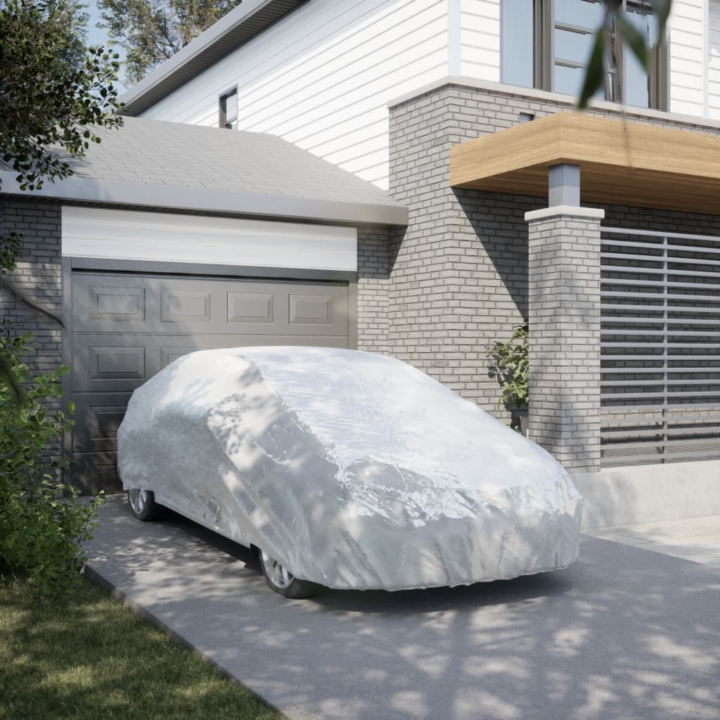 Autohoes voor sedan met gespriemen XXL volledig zilverkleurig