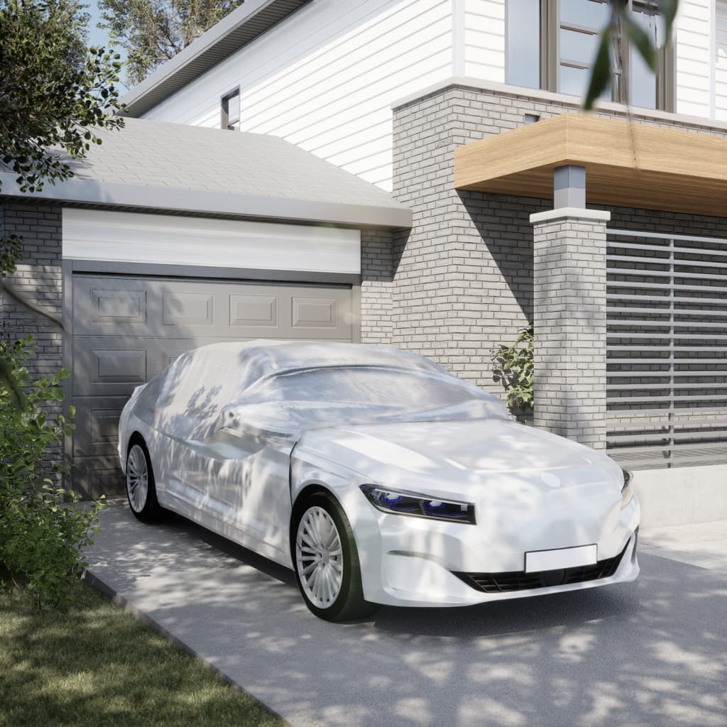 Autohoes half met haken L zilverkleurig