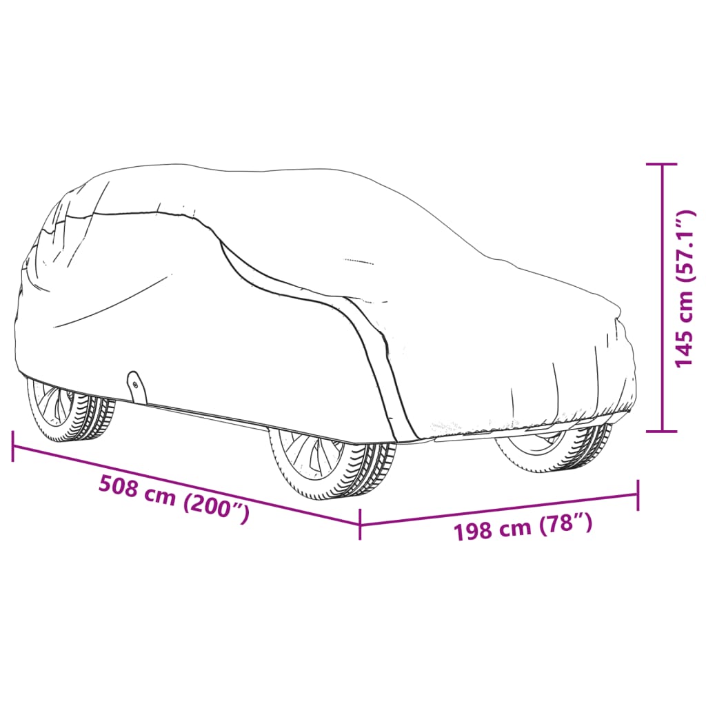 Autohoes voor SUV XL nonwoven stof volledig grijs