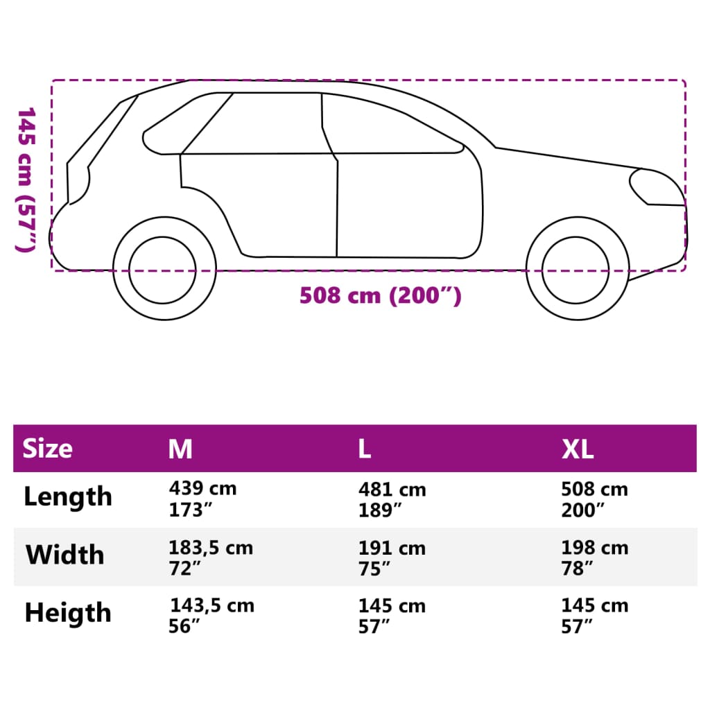 Autohoes voor SUV XL nonwoven stof volledig grijs
