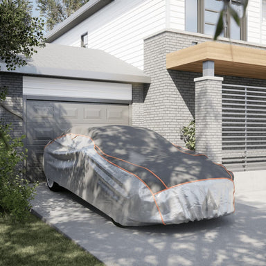 Autohoes voor sedan hagelbescherming XL zilverkleurig en grijs