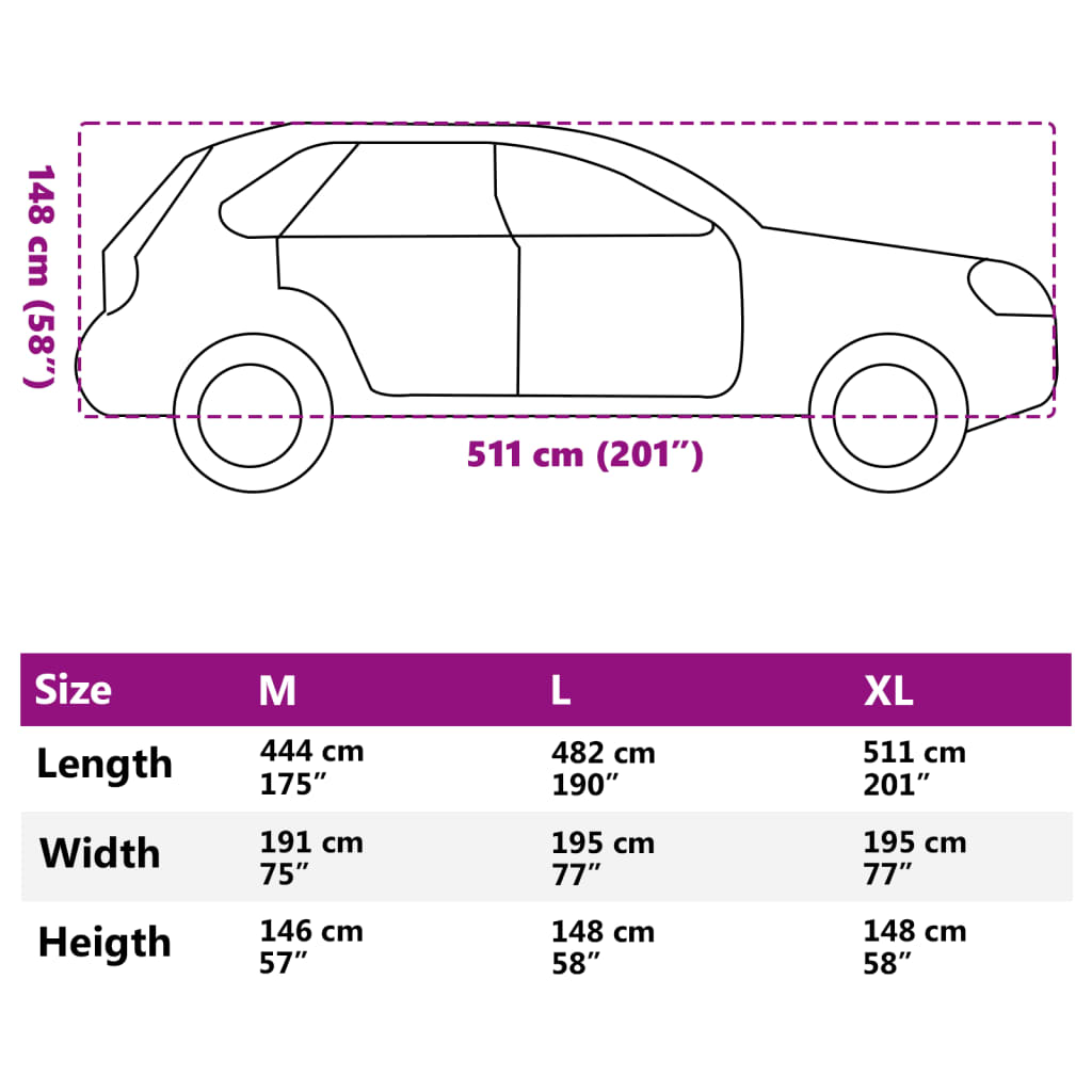Autohoes voor SUV hagelbescherming XL zilverkleurig en grijs