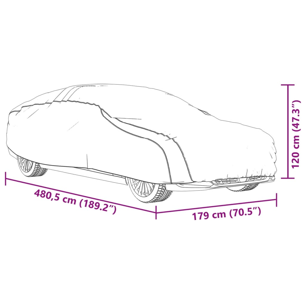 Autohoes voor sedan met gespriemen L PEVA zilverkleurig