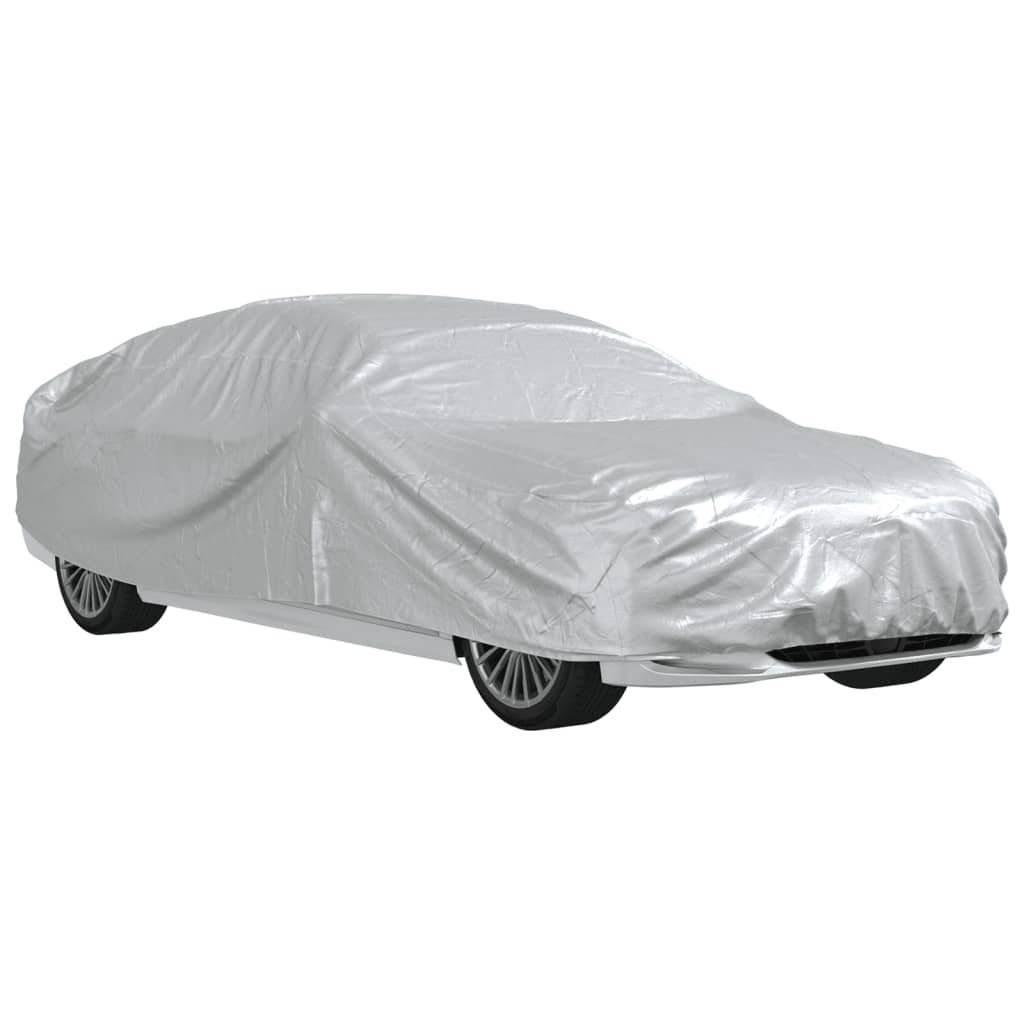 Autohoes voor sedan met gespriemen XL PEVA zilverkleurig